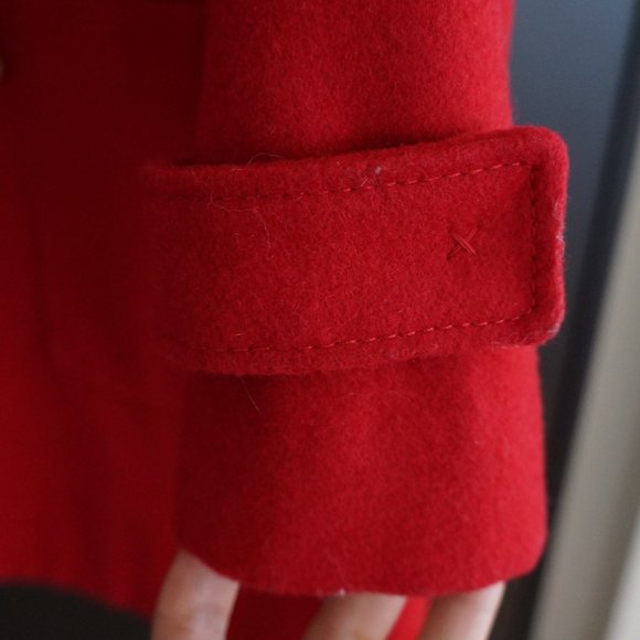 Mango Women Red Wool Duffle Coat Extra Small - Picture 9 of 10